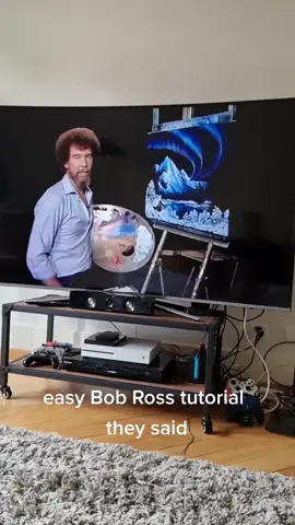 bidding starts at 1000 eur thank you 🤣 #bobross #bobrossfail #painting #artist #foryoupage #fypage #natural