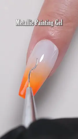 Golden flame 🔥 💅✨🤩#bornpretty #nailideas #trendysummer #flamenails #metallicpaint #ombrenails #nailart #SmallBusiness #nailtech #fashioninspo #nailvideos #gelxnails
