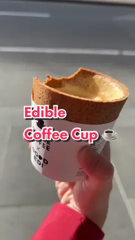 edible coffee cup☕️ I swear this tastes like Weet-Bix with coffee😁  #coffeecup #coffeetime #sustainableliving #coffeeshop #australia #environmentallyfriendly #didyouknowthis #morningcoffee