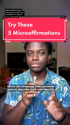 Want to be a better ally? Try microaffirmations! #allyship #microaffirmations #ForYourPride #CorporateTok