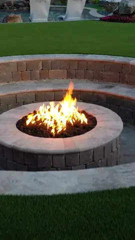 Check out this beautiful sunken fire pit with seating area. Anyone ready to toast some Marshmallows and make some S'mores?#lucaslagoons #insanepools #firepit #firefeature #backyard #backyardinspo #backyardoasis #fire #fireplace