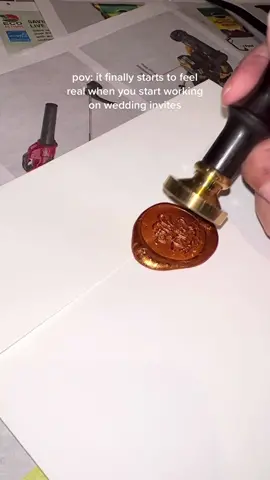 these wax seals are harder than they look (but so much fun) #waxsealstamp #waxseals #waxsealtiktok #waxsealinvitation #weddinginvites #weddinginvitescard #azzaatlast #diyproject #diyweddinginvites #MakeASplash #fyp