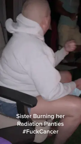 Twin Sister burning up her Radiation Panties#burnbabyburn #fuckcancer #endometrialcancersurvivor @stacey.hays01