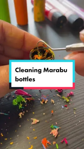 Love these Marabu bottles, but they clog constantly 🥲 #cleaning #unclogged #CleanTok #acrylicpainting #marabu