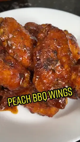 Peach BBQ wings #fyp #foryou #wings #mrmakeithappen