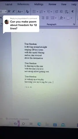 Reply to @jhayedlabe1 it’s not 12 lines sadly but I hope you are okay with 13. #originalpoem #poetry #crwallaker