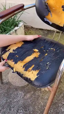 Don't throw away the broken leather of the chair. It can be repaired with this self-adhesive leather #fyp #smart