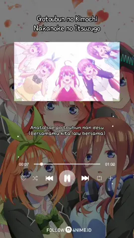 #gotoubunnohayanome #nakanomiku #nakanoyotsuba #anime #ostanime #musicjapan #musiclyrics #itsukinakano