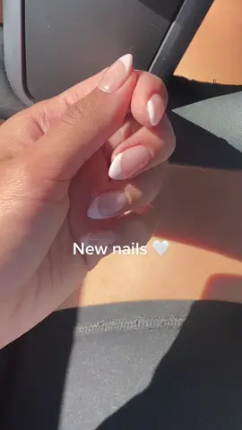 Went with light pink tips today 🤍 #fyp #nailtok #almondnails #fashiontiktok #MakeNightsEpic