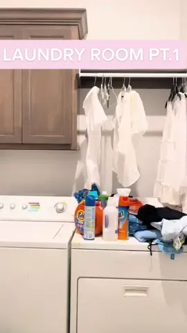 Laundry room makeover pt 1/3! #laundryroom #laundryroommakeover #laundryroomorganization #laundryroomdecor #homedecor #organization