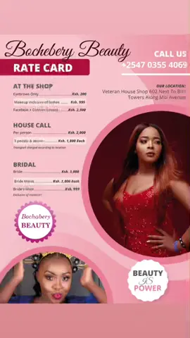 RATE CARD..Book your appointment #fyp #makeup #makeupartist #makeuplooks #makeuptutorial #ratecard #nairobitiktokers #tiktokkenya #beauty #glam #foryourpage