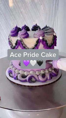 Reply to @..sophia..m 💜🤍🖤 #ace #Pride #pridecake #cakedecorating