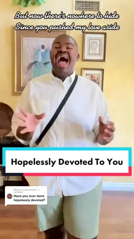Reply to @computerwife_ i can’t believe ive never sang this on here! Hopelessly Devoted to You #hopelesslydevoted2u