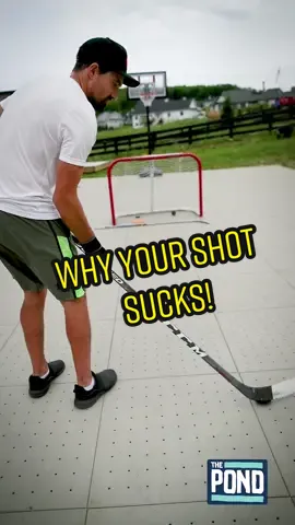This is why your shot sucks, part 1. Get that top hand off your hip and give it a rip. Go from shovelling the puck to sniping top 🌽 Link in bio to join our hockey training site #hockey #hockeydrills