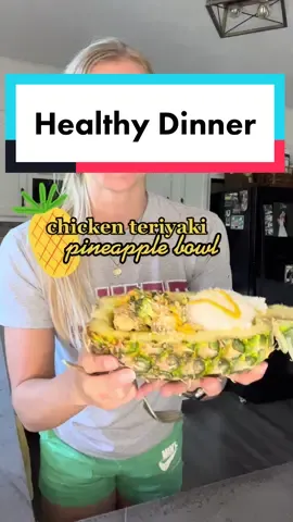 Healthy dinner recipe! Chicken teriyaki pineapple bowl #dinner #Recipe #healthydinner #easydinner #fundinner #familydinner #meal #dinneridea #fyp #pineapple #healthy #food #cooking #fyp #chicken