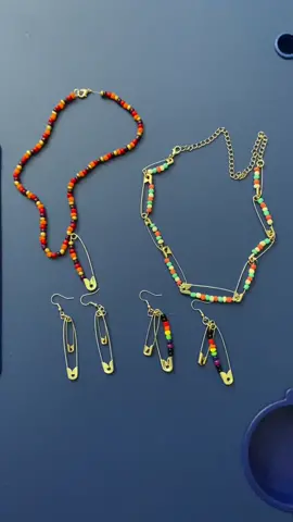 made some jewelry 🧷 #safetypin #diyjewelry #necklace #earrings #handmade #craftwithme