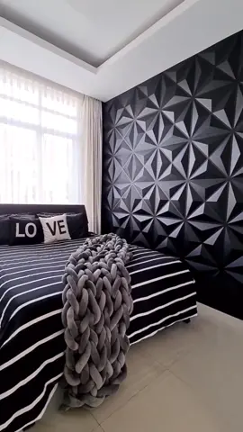 wallpanel hitam untuk mengubah suasana ruangan menjadi keren dan vibrant🤩 #wallpanel #kamartidurminimalis #kamartidur #bedroom #inspirasikamartidur #trideewallpanel #trideewallpaper #wallpanelPVC#roomidea #homeidea #iderumah #iderumah #homedecorlovers #dekorasirumahidaman #homesweethome   #rumahmungil  #homeinspo  #homeidea #iderumahminimalis