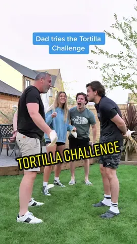 This challenge is hilarious😂 Who wants a part 2?🙌🏼 #tortillachallenge #TortillaTrend #thefamileigh #funny #dad #britishhumour #challenge