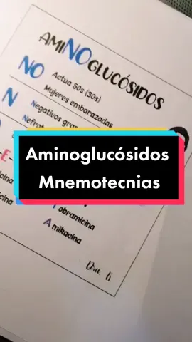 Aminoglucósidos. 👩‍⚕️✨#AprendeEnTikTok #medicosdetiktok #farmacologia  #tipsmedicos