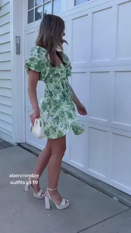 Thoroughly obsessed with this dress 🌿 In my LTK!! #abercrombie #outfitinspo #puffsleevedress @abercrombie