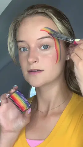 I did this design so many times today for an event!!😍🌈 #fyp #makeup #facepaint #Pride