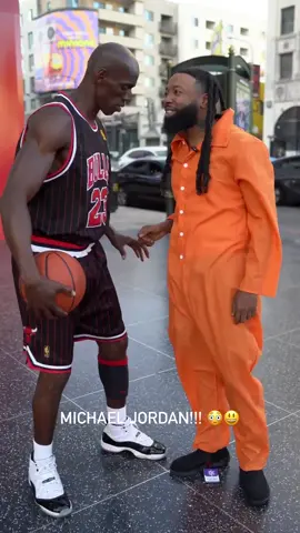 Gerald runs into Michael Jordan! 🏀😳😃 @Gerald Huston #basketball #viral #fyp