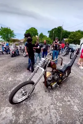 Great show today for the first one, and the first beer bath to welcome this bike to the fsmily #evolutioncycles #chopper #harleydavidson #motorcyclesonly #motorcyclesoftiktok #panhead #shovelhead