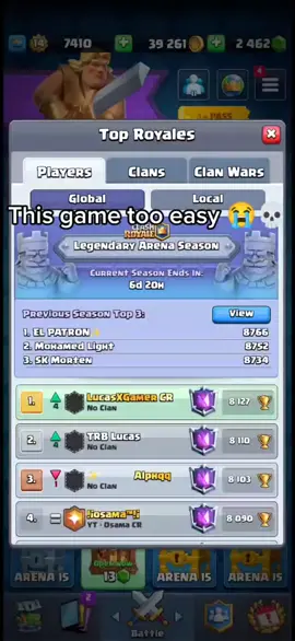 This game too easy fr fr 😭 #clashroyale #clashtok