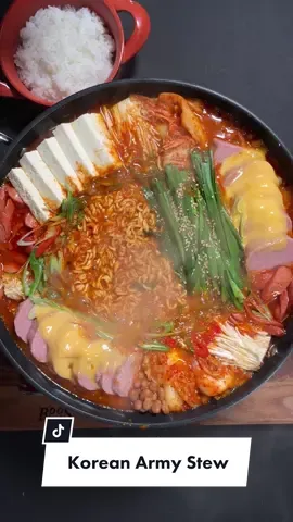 What are your go to ingredients for Korean Army Stew? 🥘 #food #Foodie #foodporn #korean #koreanarmystew #fyp #Recipe #chef #dinner