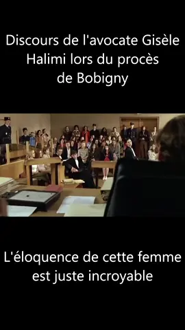 Discours de Gisèle Halimi #droit #avortement #enceinte #womansrights #film #movie #gisèlehalimi #procès #avocat #abortion #justice #pourtoi