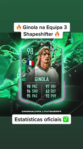 🚨Ginola 🇫🇷 está a chegar na  Equipa 3 Shapeshifters!  Premier League🔥 ST🔥  Estatísticas oficiais 🥰  Confirmado pelo @thefutsheriff ✅ 📸 @criminalfifa  #FUT | #FIFA22 | #shapeshifters | #fifaleaks | #fifabrasil #fy #fyp #fifa22ultimateteam #ginola