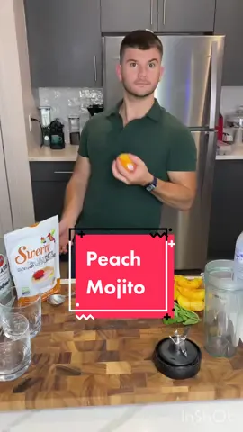 Peachy!#bakeitwithaj #peach #mojito #drink #cocktail #Summer #rum #gay #fyp #FoodTok #kitchentok #bartender #PepsiApplePieChallenge