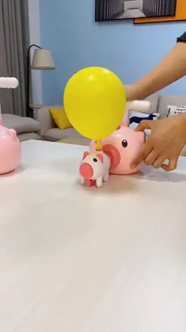 The flying pig balloon car is fun and can exercise hands-on ability. You can play without battery~ #toys