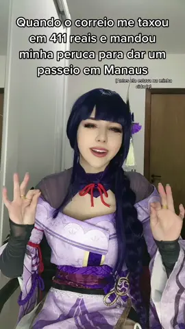 E ainda esqueceram de mandar um pedaço da roupa… #raindenshogun #xiao #kazuha #cosplay #GenshinImpact #correios #kokomi #yoimiya #keqing