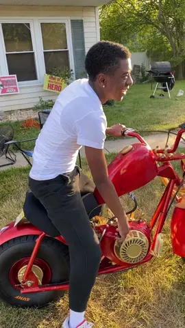 The viral red and gold built bike is back!! ⚠️ DO NOT TRY AT HOME #fypシ #fyp #foryou #trending #bike #custombike #build #minibike #bikelife #foryoupage