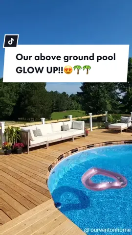 Our above ground pool glow up.🌞🌊 #poolideas #walmarthome #diypool #outdooroasis #decortok #designstyle #outdoordecor #abovegroundpoolhack#summerdecor #abovegroundpoolsetup #abovegroundpool #diypool