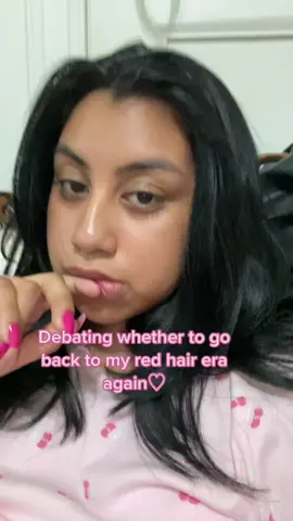 Should I stay black or go back to red? #fypシ #haircolorchallenge #forthegirls #needyouropinions