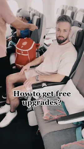 Here’s my best trick to score free upgrades to business class. Would you try this? #travelhacks #upgrade #traveltips #fypシ