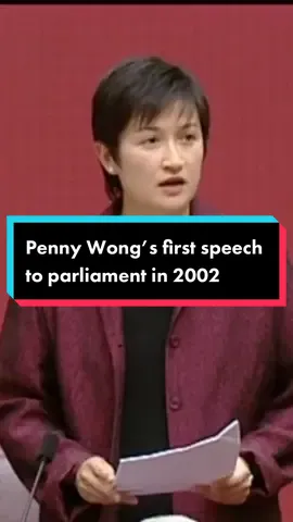 #PennyWong’s maiden speech to parliament in 2002 🎤 #auspol