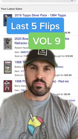 Almost never see something like that Griffey fall so far without someone snatching it up! #last5flips #baseballcards #bowman #griffey