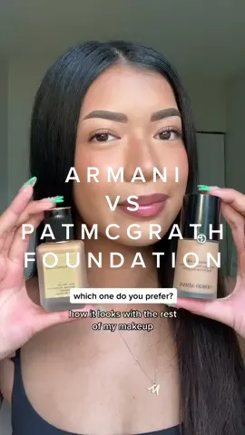 everyone always compares these two but which one is better? 🤨 LMK what you think! #patmcgrathlabs #giorgioarmani #luminoussilk #sublimeperfection #foundationreview #foundationtest #makeupreview