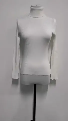 Wholesale Spring Autumn Winter Warm Knitted Tops Ribbed Pullneck Pullover High Neck Turtleneck Sweater For Women #knittedsweaters #knit