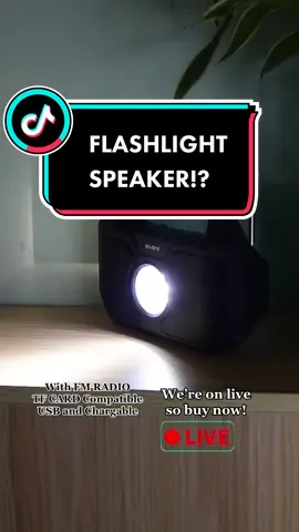 We are on live now! ❤️‍🔥🔊 Check out this amazing flashlight speaker! #speakerbluetooth #speaker #sounds #music #basscorner #fyp #quality #budolfinds
