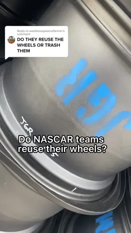 Replying to @westtexaspeanutfarmer Do #nascar teams reuse the wheels? #racing