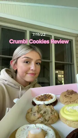 What is the surprise in peanut butter surprise lol #crumblreview #crumbl #crumblcookies