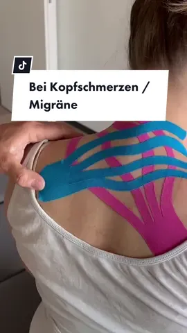 Entlastung des Schulter Nackenbereiches bei Kopfschmerzen / Migräne #kinesio #kinesiotape #tapen #pinotape #kinesiology #physio #migräne #kopfschmerzen #physiotherapie #physiotok