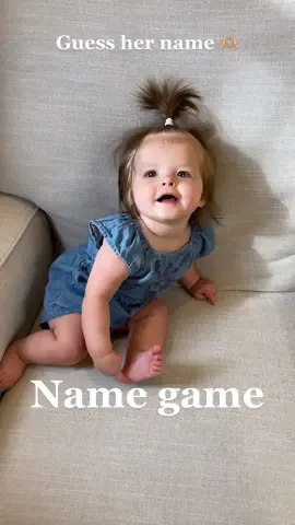 Love this fun name game! #namegame #babygirl #9monthsold #9monthsoldbaby #guesshername #nameguessinggame #guessinggame #MomsofTikTok #momsunder30 #whatshername #guesswho #babiesoftiktok