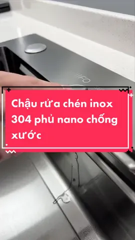 Chậu rửa chén bát 1 hố kích 750x 460mm inox 304 phủ nano