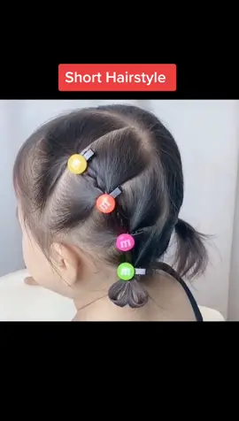 For short hair baby girls #childrenhairstyle #kidshairtutorials