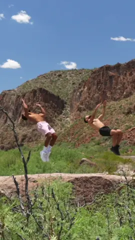 Studies have shown that people who can backflip have a 100% higher chance of doing them everywhere they go. #backflip #bigbendnationalpark #Hiking #Fitness @Man Jones